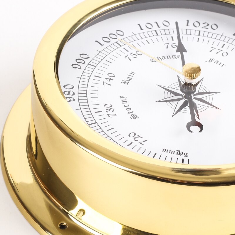 1 st mässing väska väderstation barometer temperatur hygrometer klocka och klocka tid 145mm 1-6 modell att välja  b91456