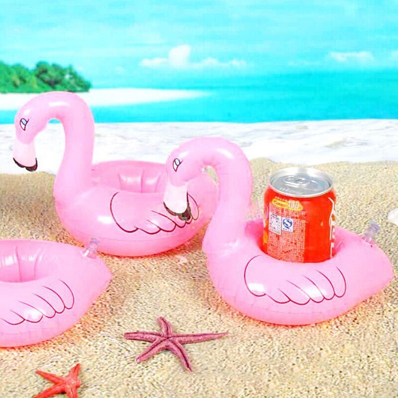 3 st mini uppblåsbar flamingo drinkhållare mugghållare pool flyter sommar simning fest vatten roliga leksaker för vuxna barn