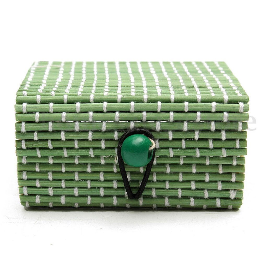 Bamboo Wooden Jewelry Box Ring Necklace Earrings Sundries Storage Case Holder Bamboo Jewelry Box/joyeros organizador de: green