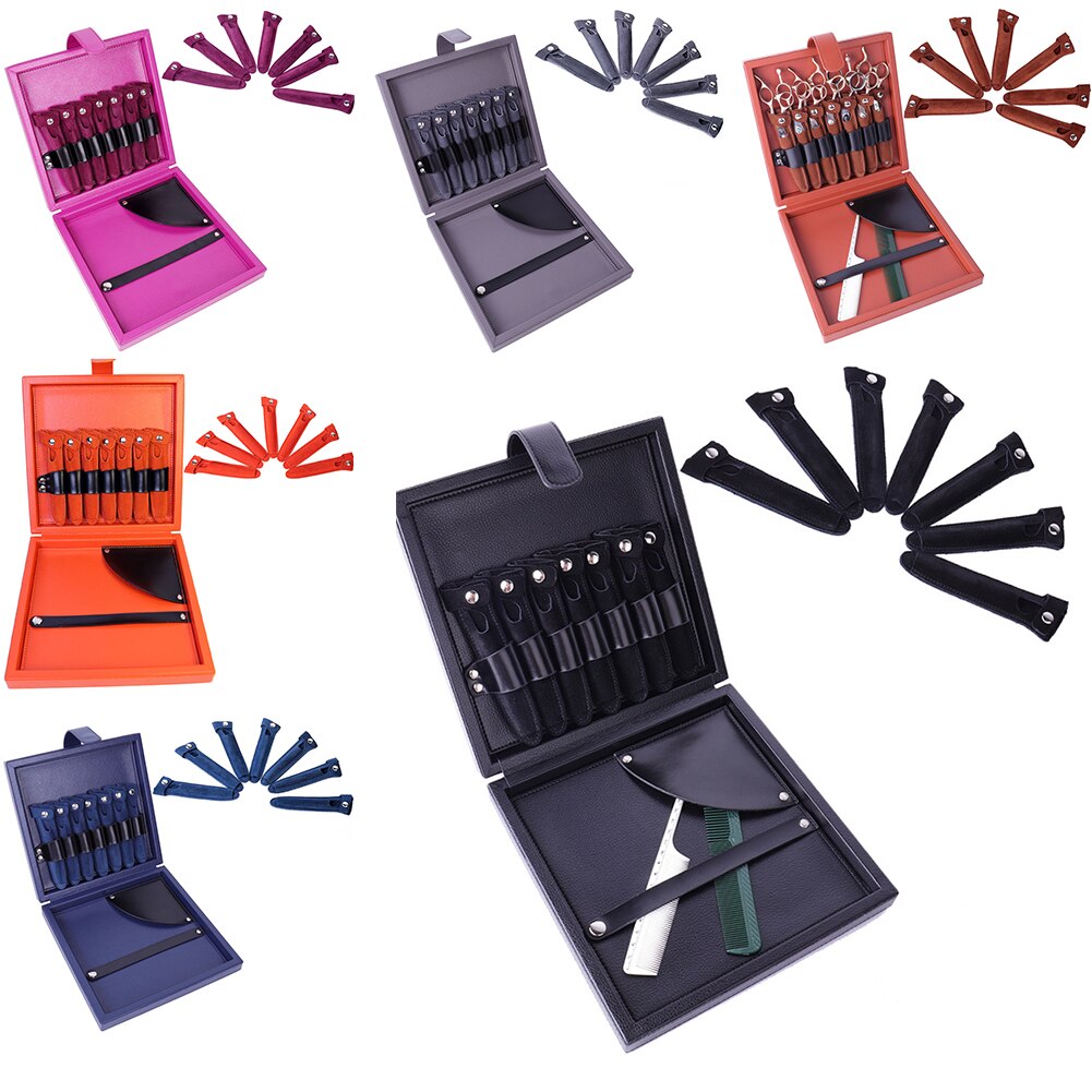 Kapper Schaar Box Praktische Salon Thuis PU Lederen Tool Case Kapper Draagbare Opslag Professionele Houder Organizer Effen