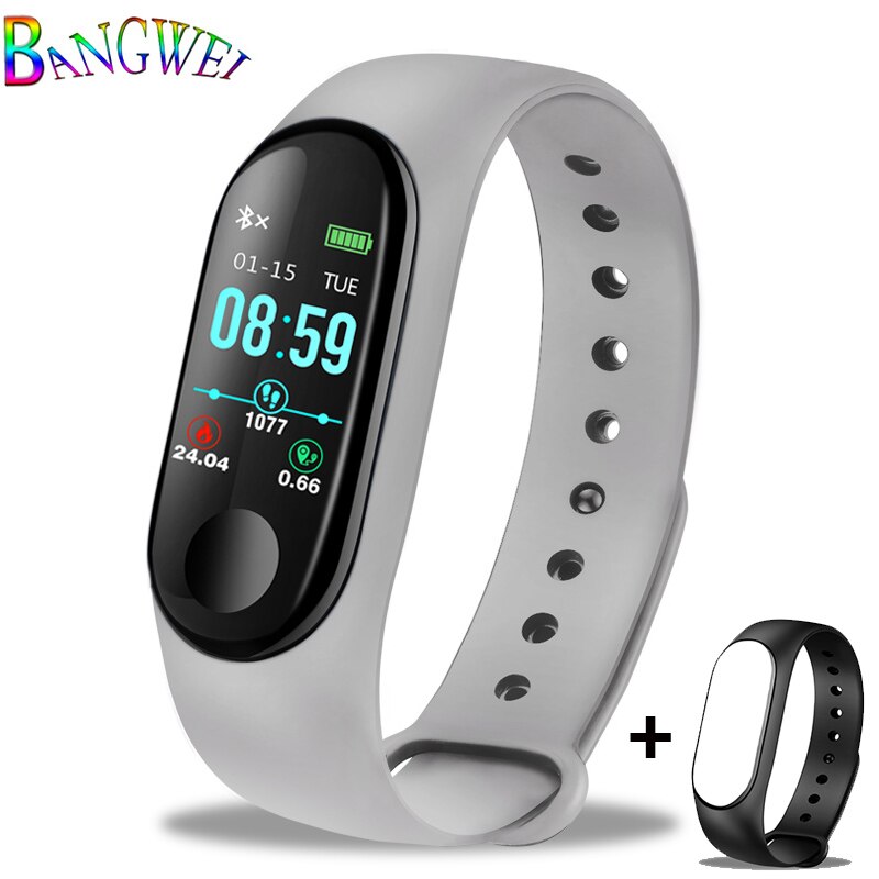 LIGE Women Smart Bracelet Heart Rate Blood Pressure oxygen Sleep Monitor Pedometer Fitness Sport Watch For Android ios + Strap: gray Band