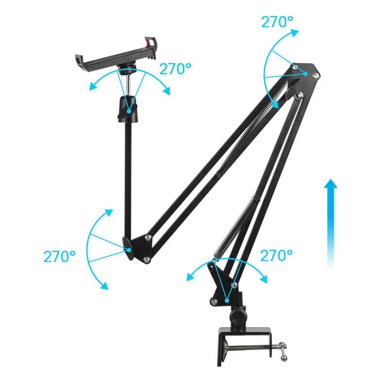 360 grader lång arm surfplatta hållare ställ för 3.5 to 10.6 tums surfplatta smartphone säng stationär lazy hållare fäste stöd för ipad
