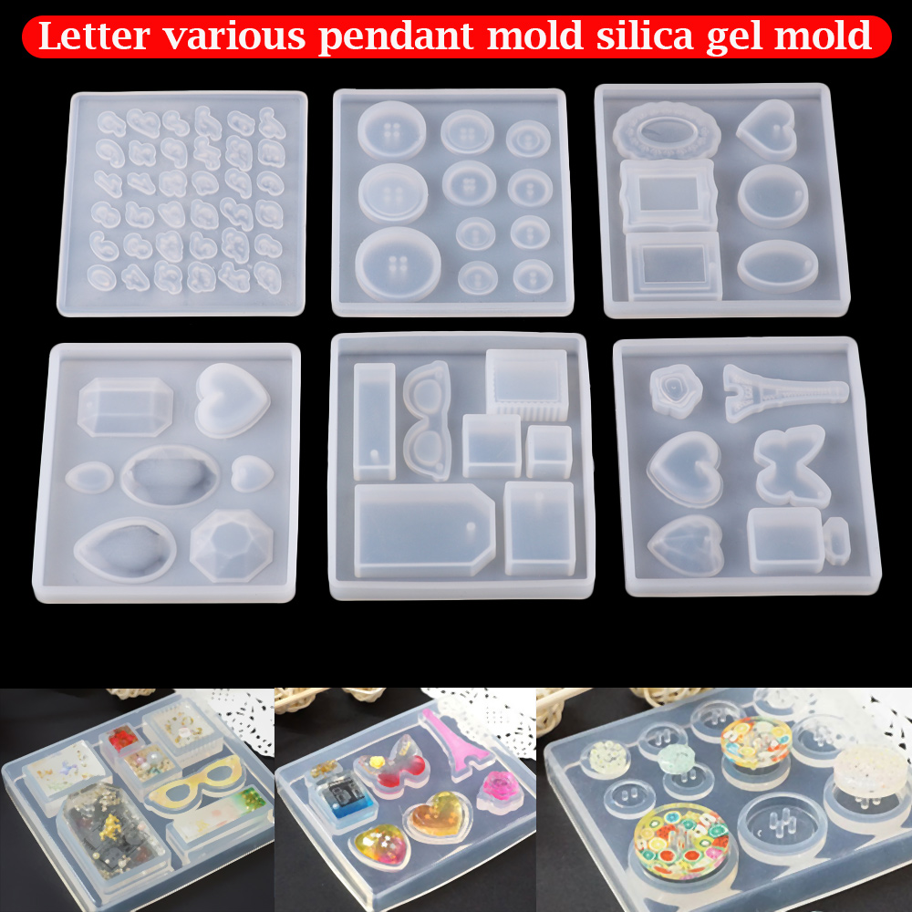 Moldes de silicona con letras transparentes DIY, moldes de resina Epoxy para joyería, fabricación de llaveros, moldes de fundición de resina