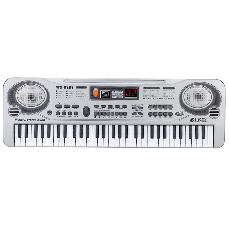 61-Key Keyboard Piano Piano Led Instrument Keyboard 21-Inch Music Education Double-Row Electronic Piano Children Beginner Electr: Default Title