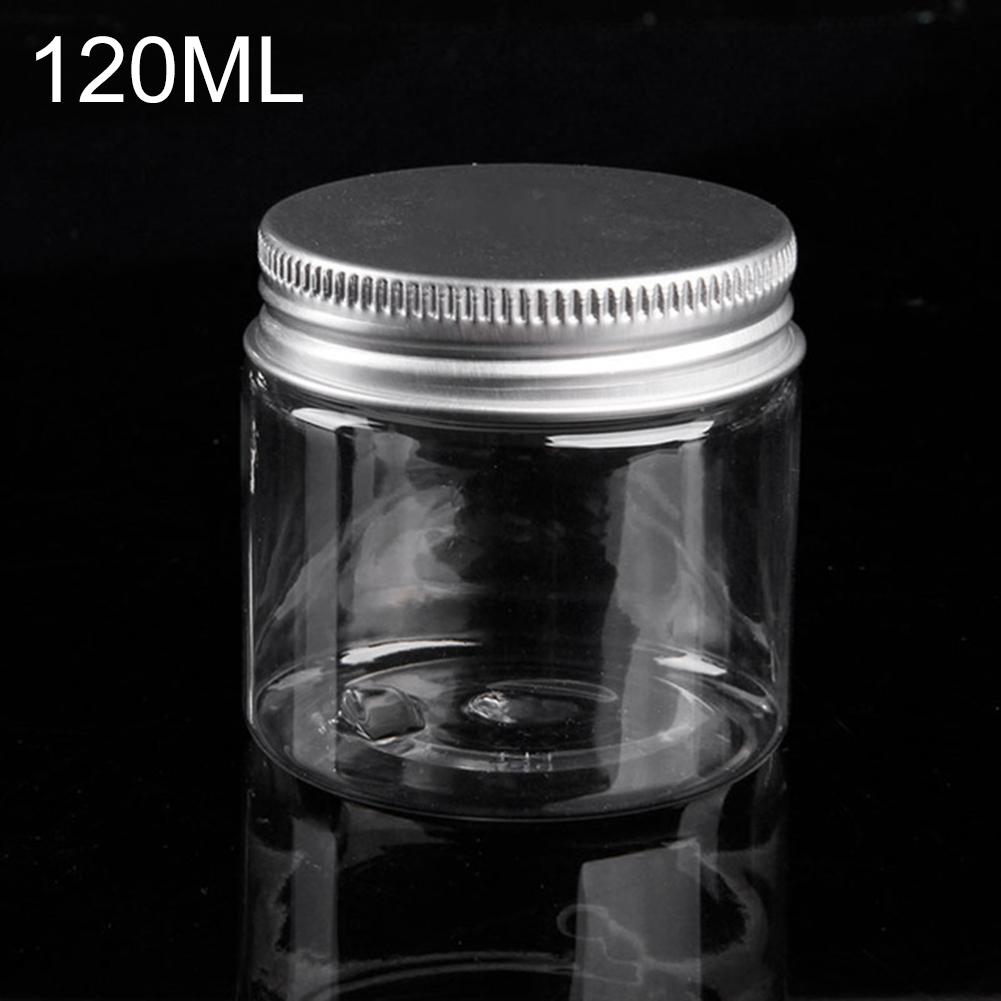 Boîte à maquillage, pot de rangement en plastique pour cosmétiques, récipient transparent avec couvercle en aluminium, petite bouteille de voyage 30/40/50/60/80/100/120/150/200ML 1 pièce: 120ML