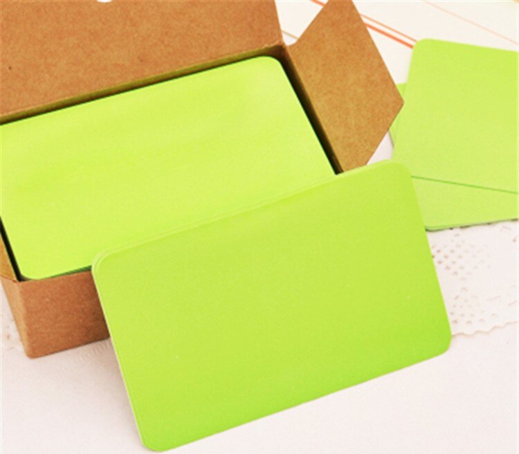 100 adet/grup Saf Renk Kartları Yaratıcı Mini Kawaii Memo Pedleri Kraft Kağıt Bir Mesaj Bırakın Ofis Dekorasyon Post It Yapışkan notlar: green