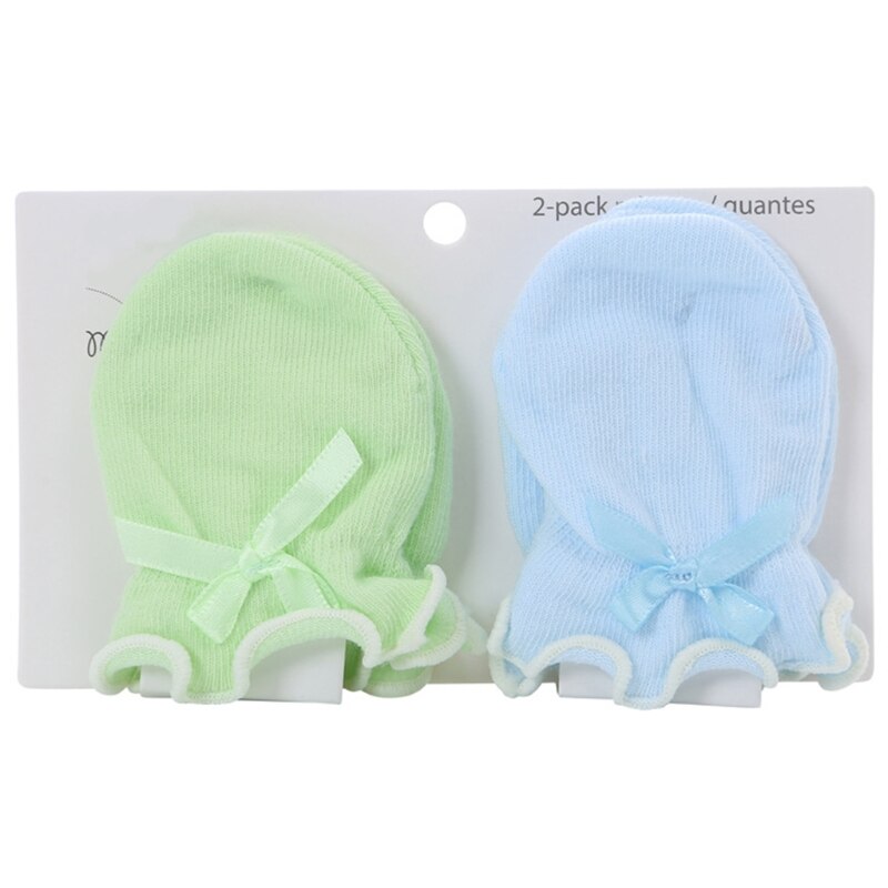 2 Pairs Baby Anti Krassen Zachte Handschoenen Pasgeboren Bescherming Gezicht Scratch Mittens Baby Handguard