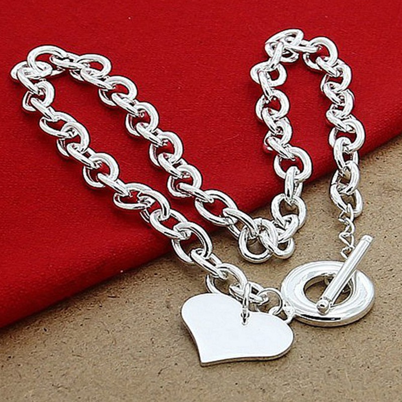 925 sølv hjerte vedhæng halskæder til kvinder bryllup luksus sølv smykker