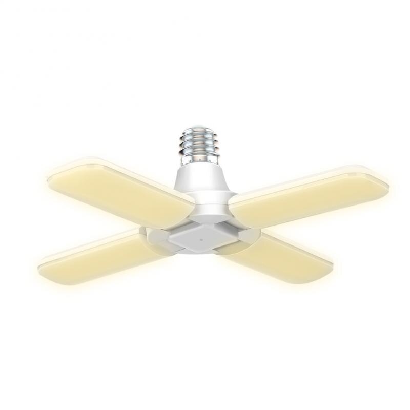 Led Lamp E26 30/40W Lamp Plafond Ventilator Lampada Led Licht 220V Opvouwbare Verstelbare Fan Blade Hoek voor Thuis Garage Verlichting: warm white 40W