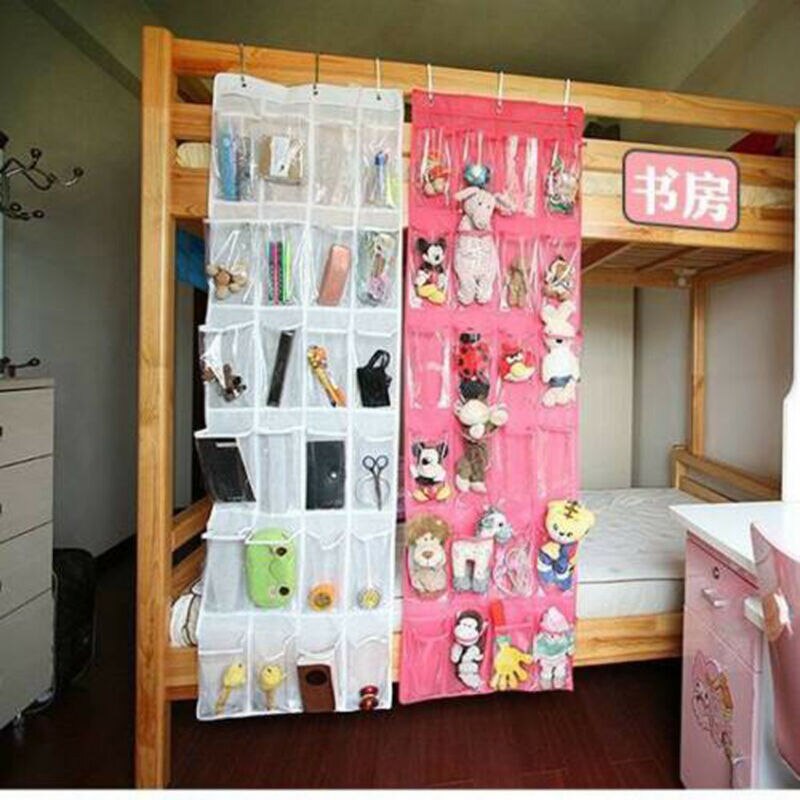 24 Pockets Shoes Storage Hanging Bags Save Space Door Wall Mount Organizer Holders