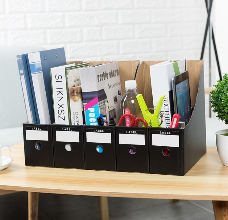 LOAAO Eco-Friendly Cardboard table organizer box office file box holder book storage box Home Storage Organization