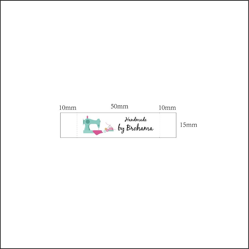Sewing labels / custom brand labels, clothing labels, fabric 100% cotton, printing, Sewing machine (MD0504)