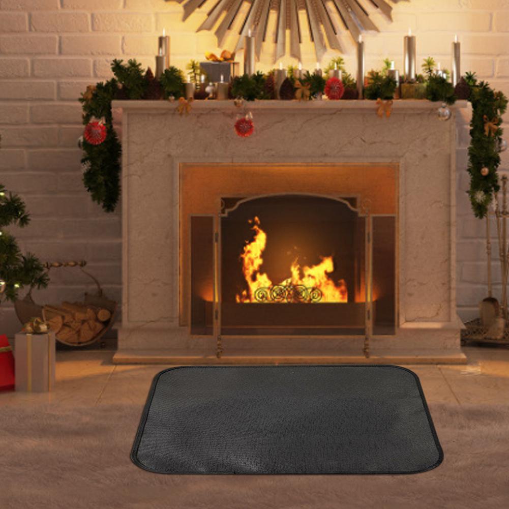 Fire Pit Carpet Durable Fireproof Fireplace Blanket Mat Square Flame Retardant Carpet Fire Pit Mat Outdoor BBQ Tool