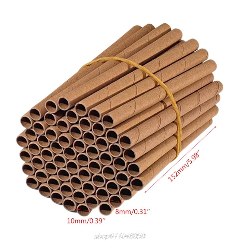 50Pcs Bee House Tubes Refill Bee Paper Tube Liners for Insect Nest Beehive House Garden Pollinator Bee House A08 21