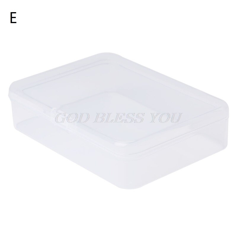 Rectangle Plastic Storage Case Collection Box Jewelry Container Business Card Box Hardware Tool Accessories Organizer Holder: E