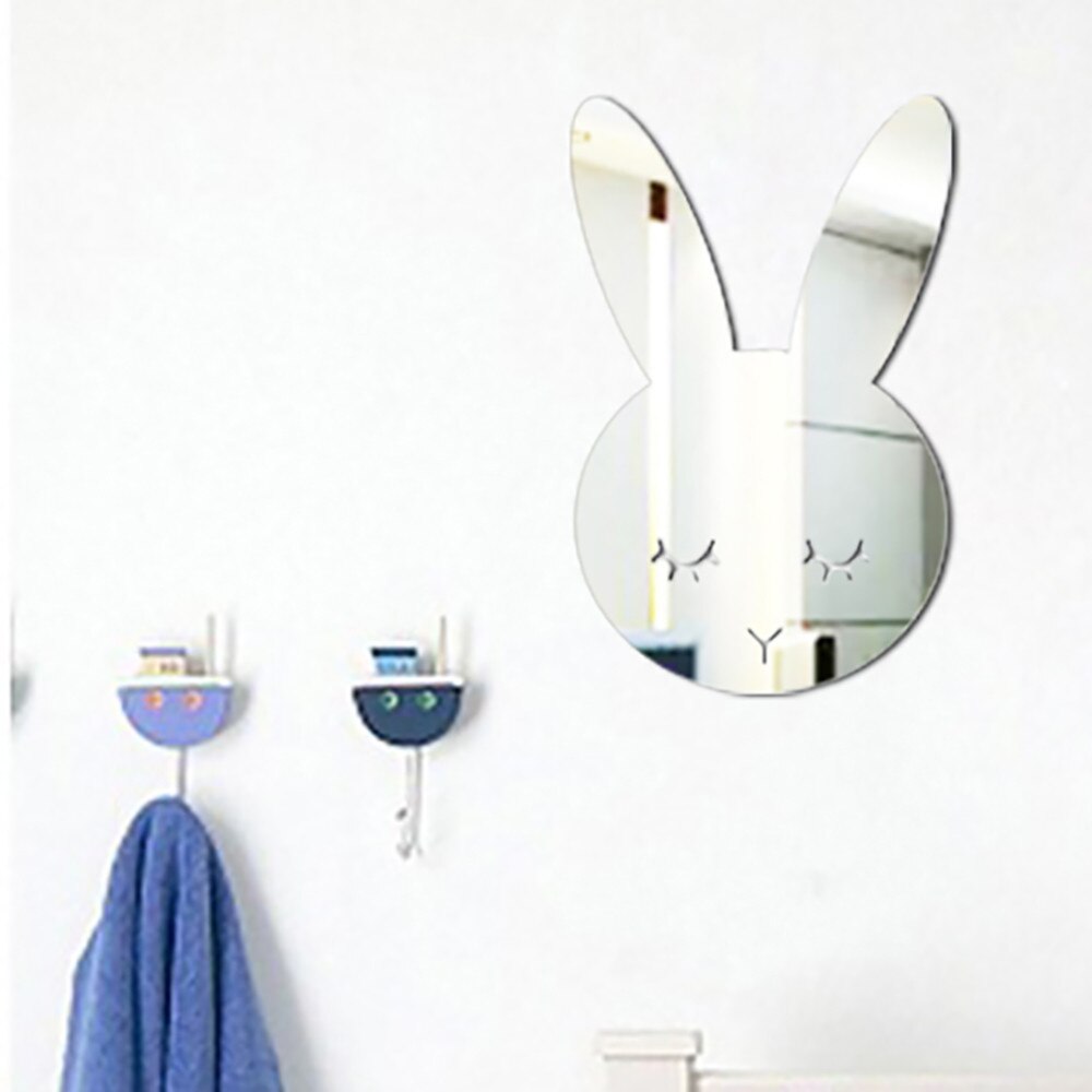 Søde akryl spejl kanin sky form badeværelse nordisk akryl spejl tegneserie væg kamera rekvisitter børneværelse væg dekoration: -en