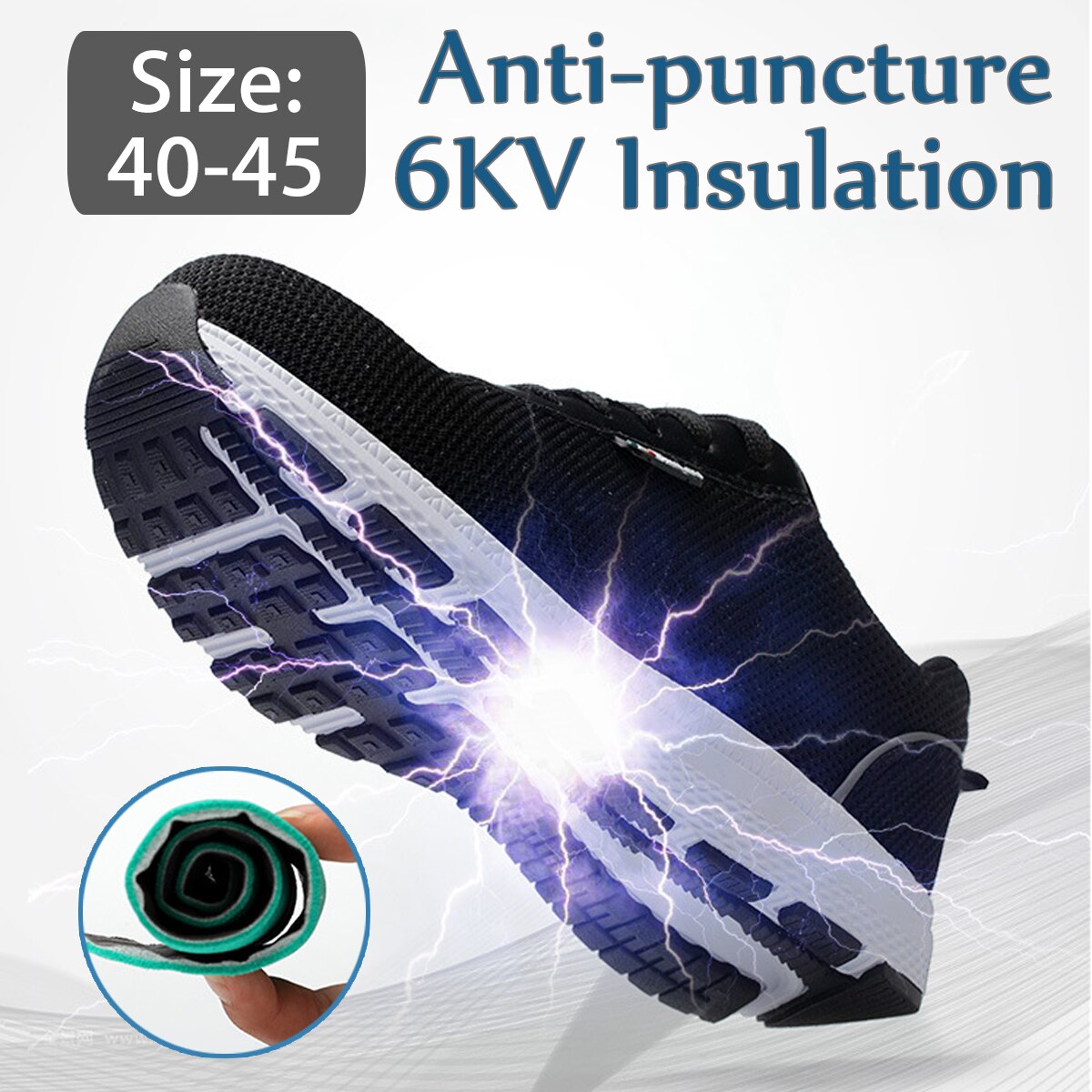 Work Safety Shoes 6KV Insulation Reflective Anti-puncture Breathable Construction Safety Boots Men Lightweight Steel Toe Cap