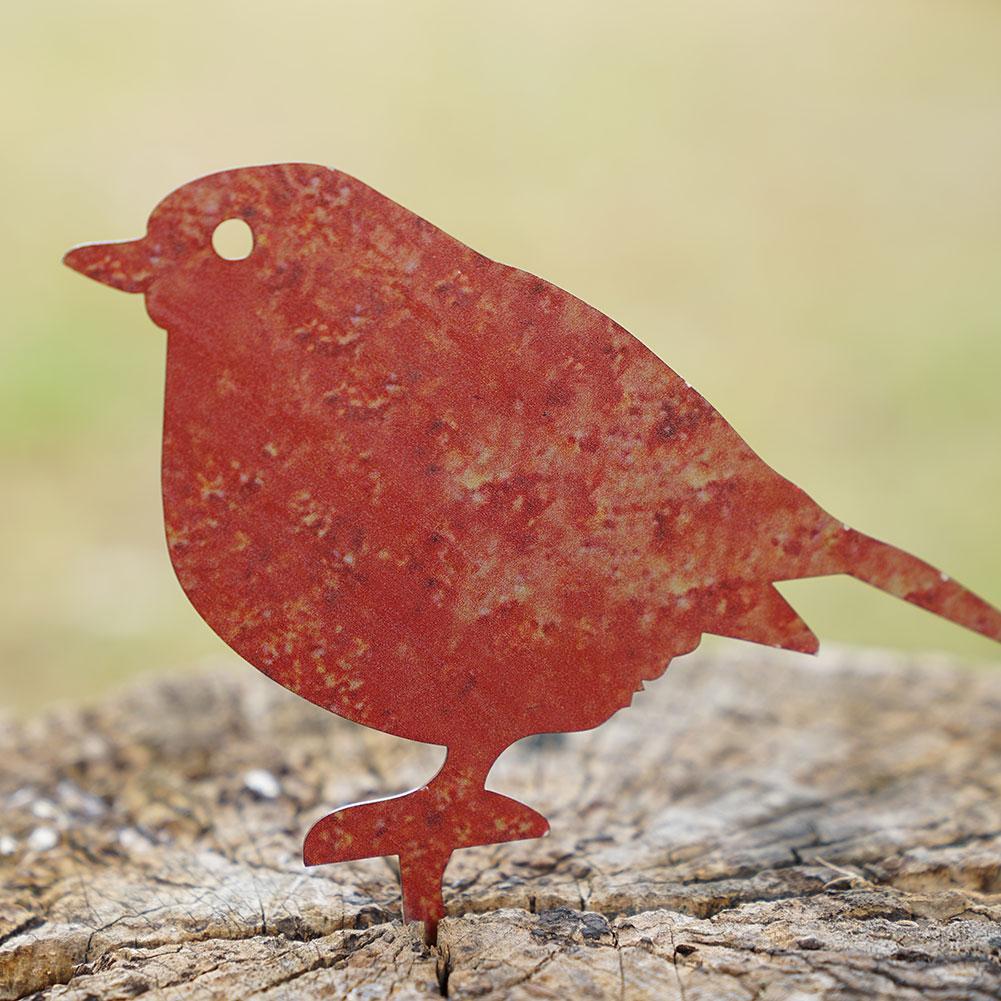 Rusty Metal Bird Garden Decoration Outdoor Fence Decor Sparrow Metal Birds Outdoors Garden Decoration Ornament Statues