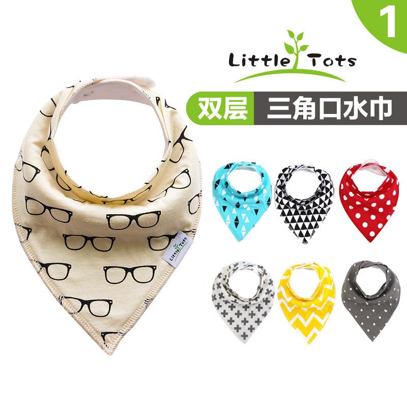 Baby Triangle A Piece Of Cloth Pure Cotton Double-deck Saliva A Piece Of Cloth Bib 4 Paper Dress Baby Bib Ins K1