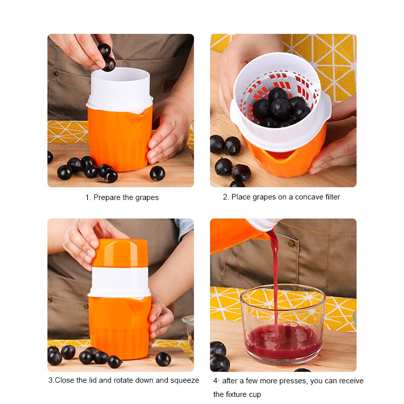 Druk Fruit Juicer Fruitpers Voor Citrus Oranje Citroen Mini Draagbare Juicer Machine