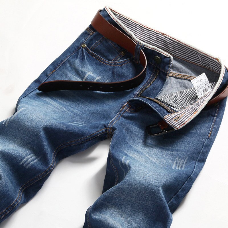hommes noir bleu Jeans décontracté Slim Stretch Jeans classique Denim pantalon grande taille 28-40: 36