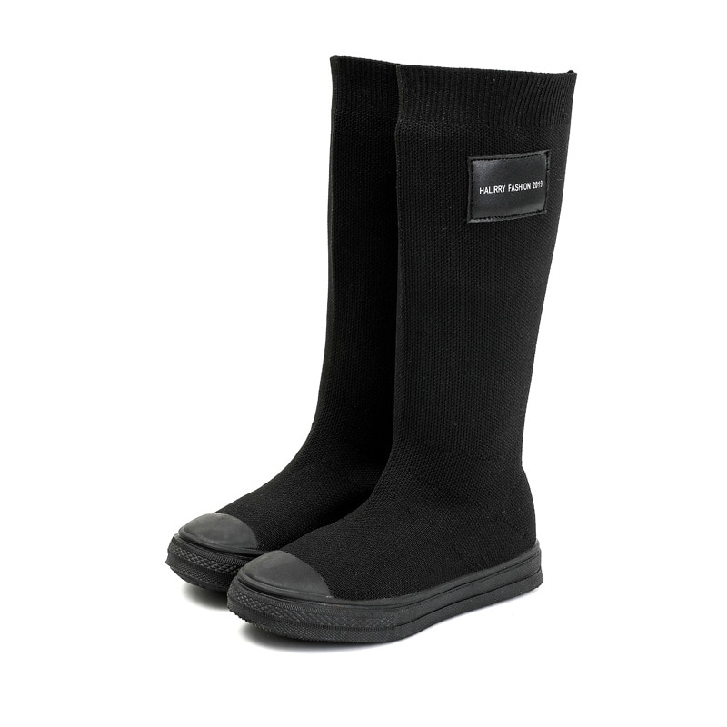 Kinderen Laarzen Herfst Winter Meisjes Over De Knie Laarzen Kinderen Gebreide Elasticiteit Laarzen Mode SXY034