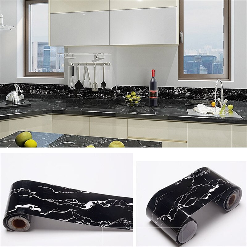 5M Self-Adhesive Baseboard Waterproof Living Room Bathroom Border Rustic Tile Wall Stickers Wallpaper Borders Home Decoration: B