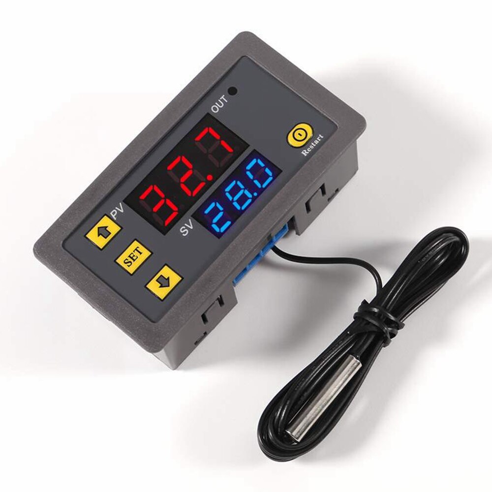 W3230 12V 24V AC110-220V Probe line 20A Digital Temperature Control LED Display Thermostat With Heat/Cooling Control Instrument