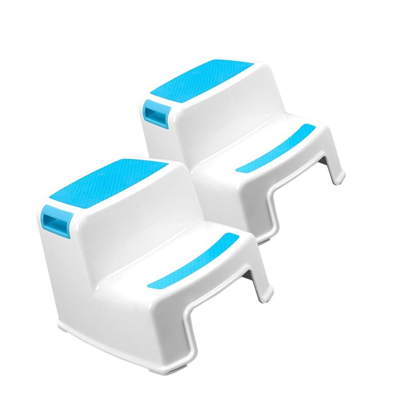 2 Pack deux étapes enfants étape tabourets enfant en bas âge étapes de sécurité pour salle de bain cuisine et toilette pot formation pieds antidérapants