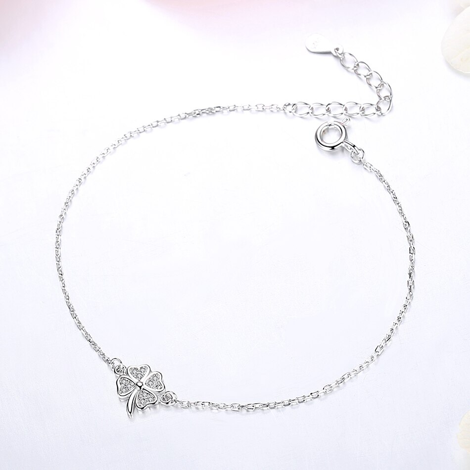 Winter Glück Clover Zirkonia Silber Armband für Frauen Dame Hochzeit Jahrestag 925 Sterling Silber Schmuck