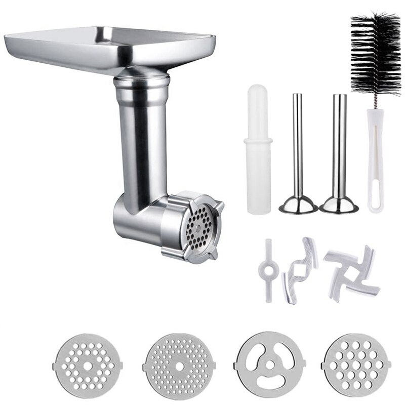 Metal Meat Food Processor Grinder Attachment for Kitchenaid Stand Mixer Meat Grinder Accessories Set: Default Title