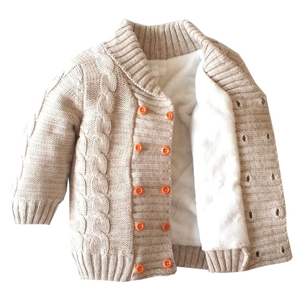 Toddler Autumn Winter Jacket Kids Coat Baby Girls Boy Jackets Warm Coat Knit Crochet Outwear Sweater Parkas Overcoat #1019