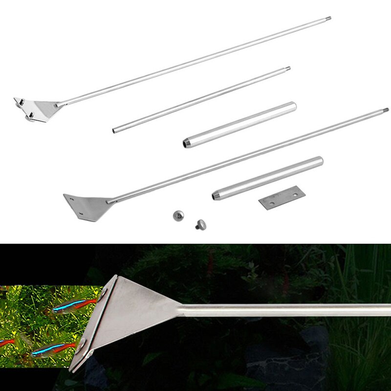 Aquarium Fish Tank Stainless Steel Algae Coralline Scraper Blade Cleaner Tool-