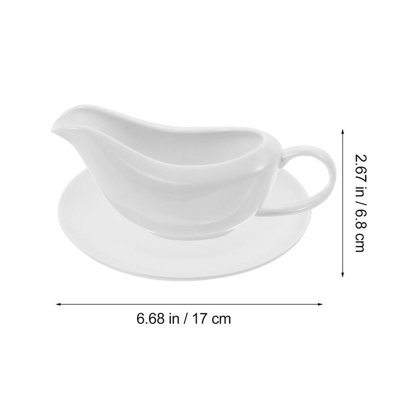 1 Set Keramische Sauskom Porselein Saucier Saus Lade Kruiden Houder (Wit)