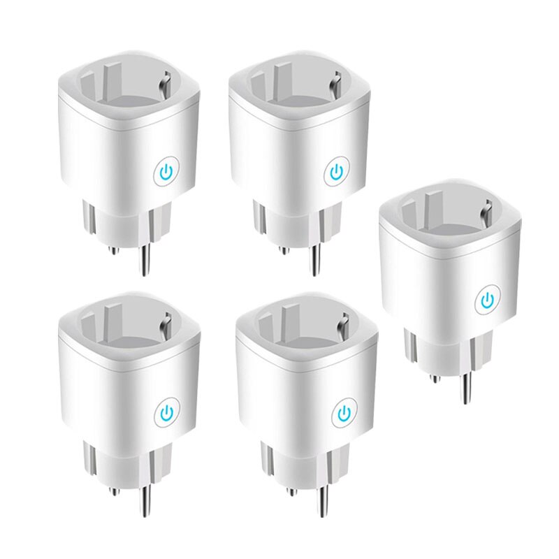 EU 16A Power Monitor Timing Function Smart Plug WiFi Socket Tuya SmartLife APP Remote Control Works With Alexa Google Assistant: 5pcs