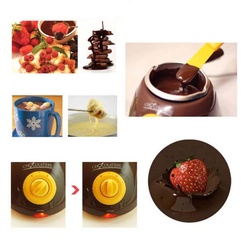 Electric Chocolate Candy Melting Pot Chocolate Fountain Fondue Chocolate Melt Pot Melter Machine DIY Kitchen Cooking Tool