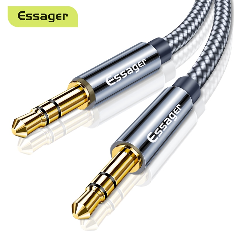 Essager 3.5 Mm Jack Aux Kabel 3.5 Mm Male Naar Male Audio Kabel Luidspreker Lijn Aux Draad Koord Voor Samsung xiaomi MP3 Hoofdtelefoon Auto