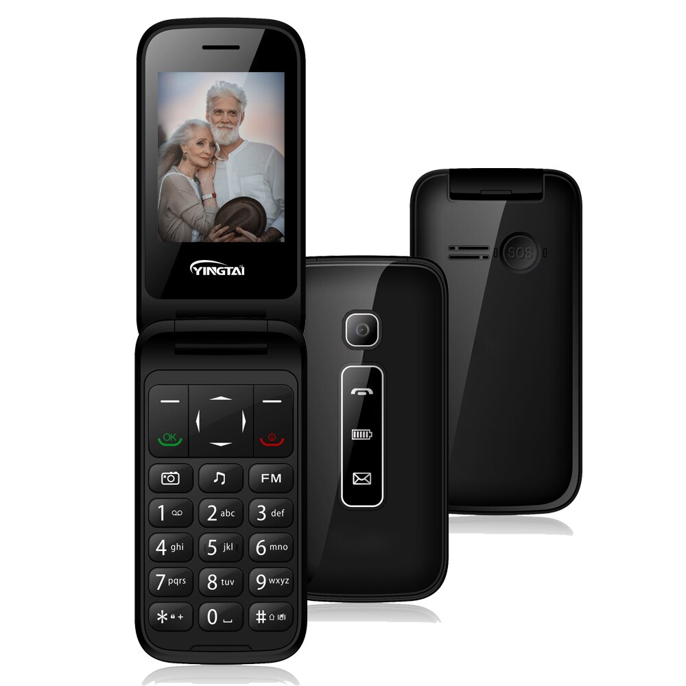 Wcdma 3G Dual Sim Flip Mobiele Telefoon Yingtai T31 MTK6572 Dual Core 2.4 Inch Android Drukknop Mobiele Telefoons