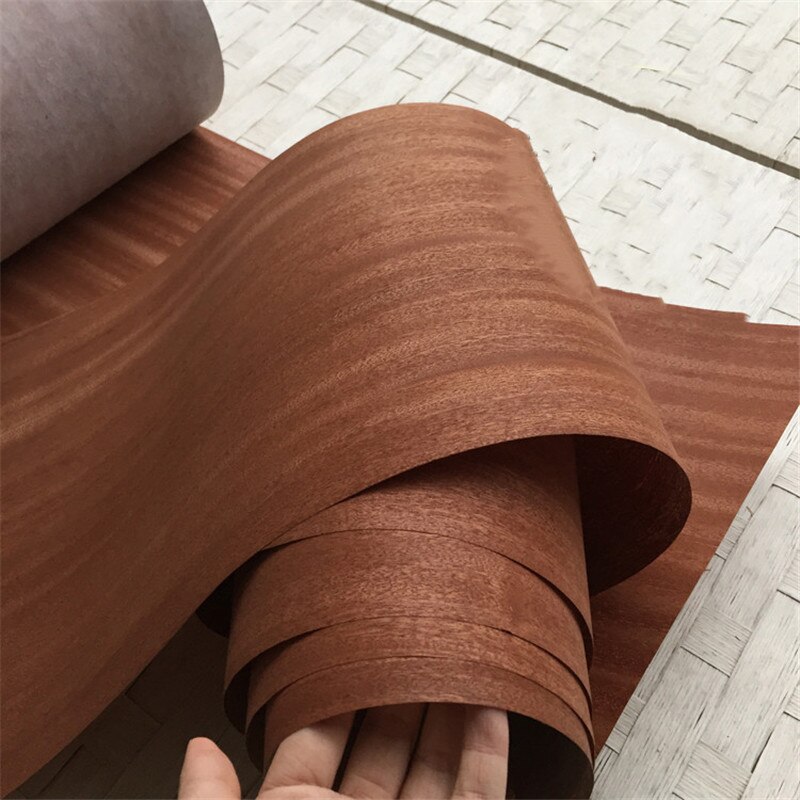 Natural Genuine Wood Veneer Sliced Sapele 0.2MM Veneers Furniture Edge Banding 26*250cm（W*L）