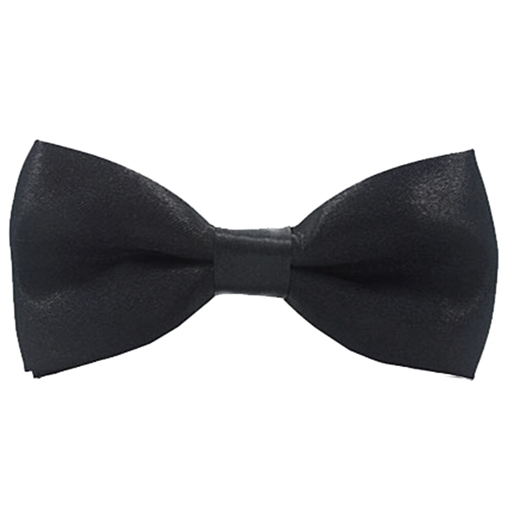 Baby kinderstropdas effen kleur verstelbare stropdas strik feest fotografie rekwisieten elastische kleurrijke vlinder satijnen feest accessoire: Zwart