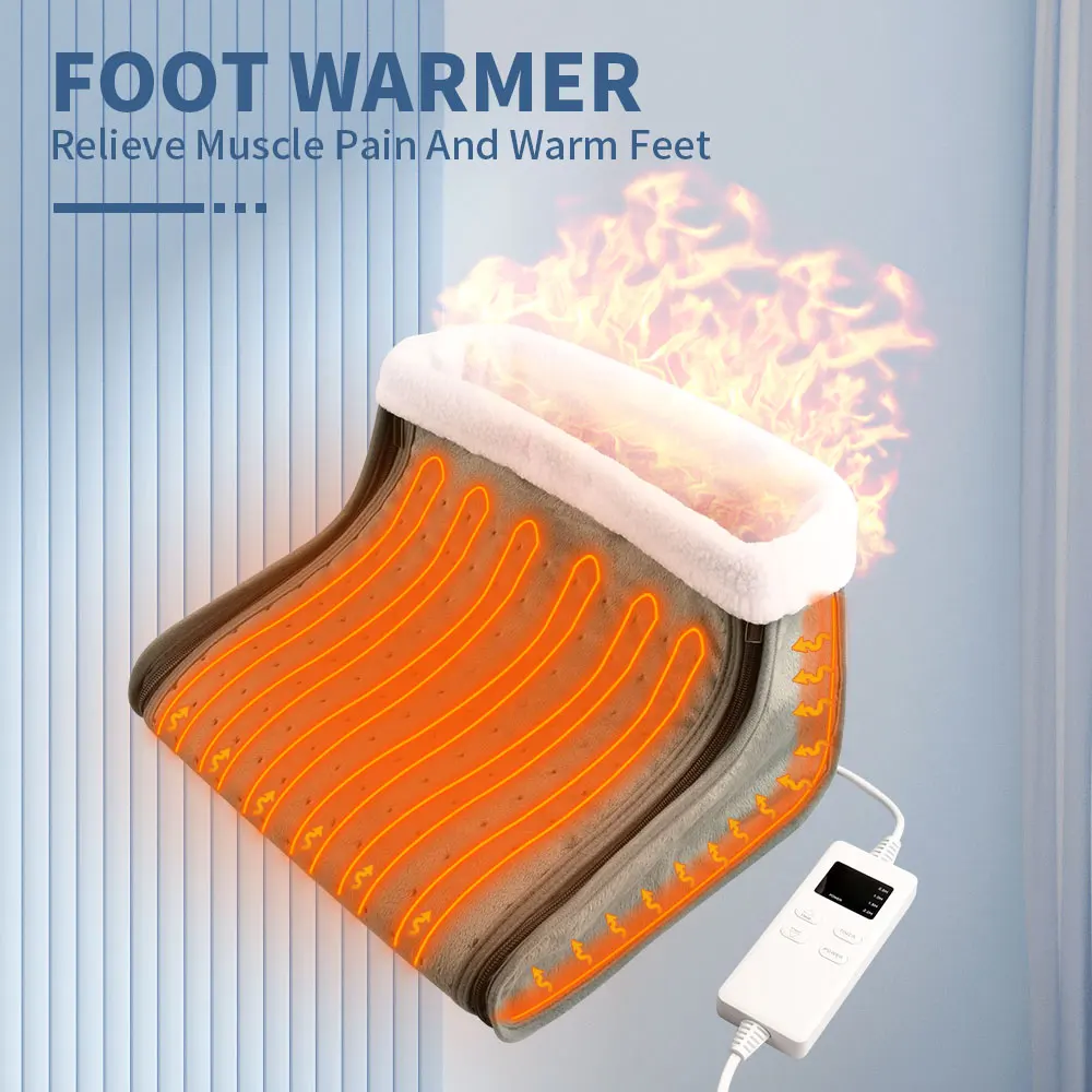 75W Draagbare Zachte Synthetische Thuis Verwarming Wol Liner Cover Wasbare Elektrische Voet Warmer Verwarmde Booties 100V-240V Voor Kantoor
