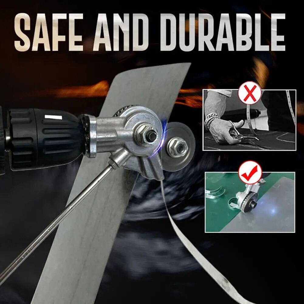 Electric Drill Shears Plate Cutter Metal Nibbler Drill Attachment Double Headed Sheet Cutter Punch Free Cutting Tool