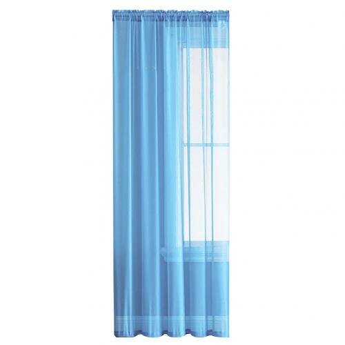 1pc enfärgad skir tyll fönstergardin draperi vardagsrum balkong uteplats dekor hotelldekoration blå skira gardiner занавески: Blå / 132 x 210cm