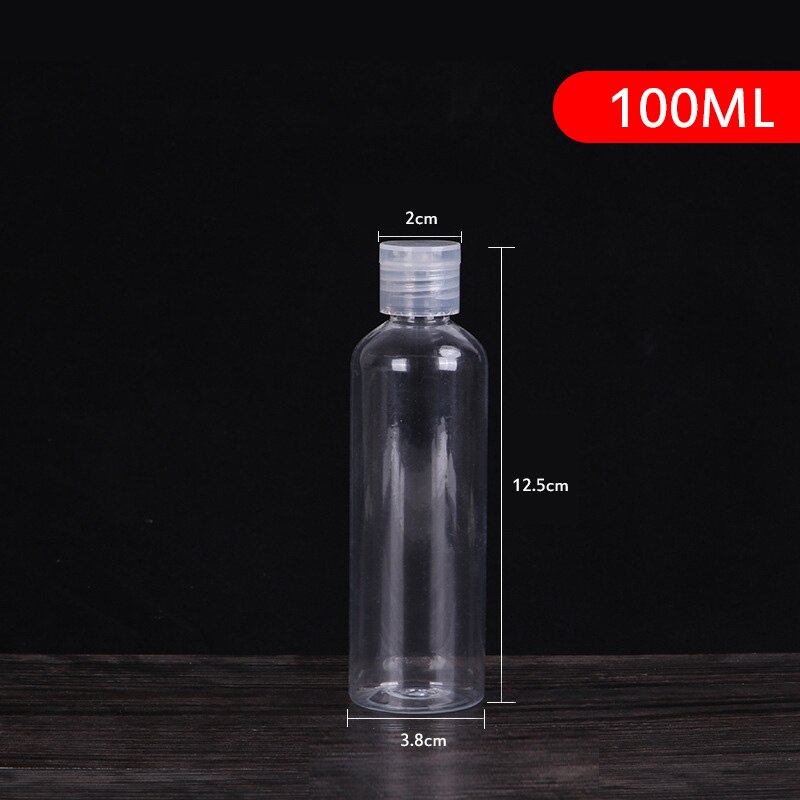 1 Stuks 250Ml/30Ml/5Ml Plastic Clear Lege Seal Flessen Pack Clamshell Water Fles Flip top Cap Verpakking Mini Vloeibare Container: 100ml