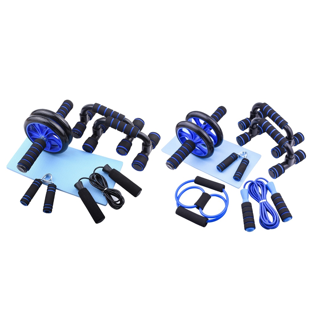 Ab Wheel Roller Push-Up Bar Hand Grip Gripper Core Training Exercise Workout Set