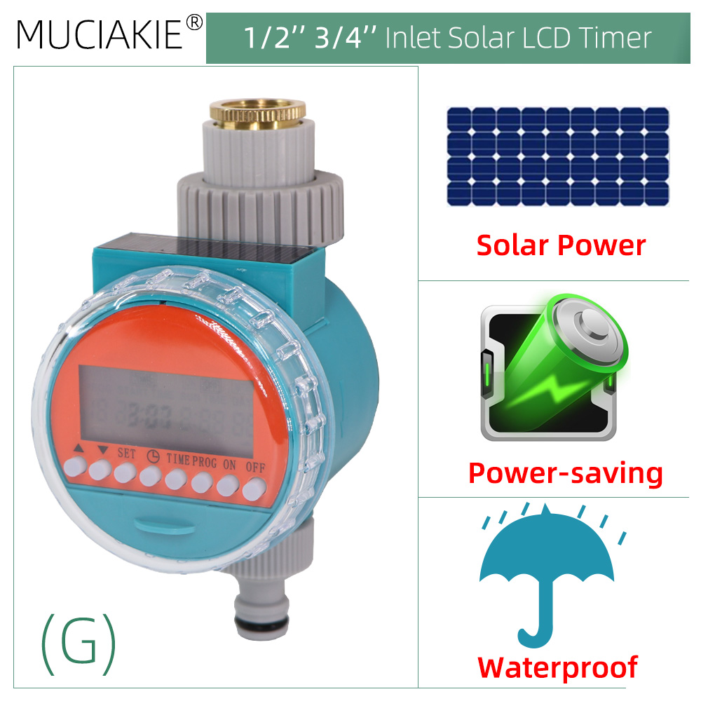 Automatic Water LCD Display Ball Valve Timers Electronic Controller Home Outdoor Waterproof Drip System for Garden Greenhouse