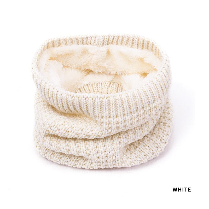 Dmroles børn drenge piger tørklæde til vinter varmt tørklæde baby plus tyk fløjl o-tørklæde baby drenge piger tørklæde hals varmere: Hvid