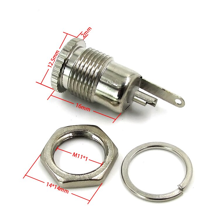 5.5Mm X 2.1Mm 5.5Mm X 2.5Mm Dc Power Jack Socket Female Panel Mount Connector