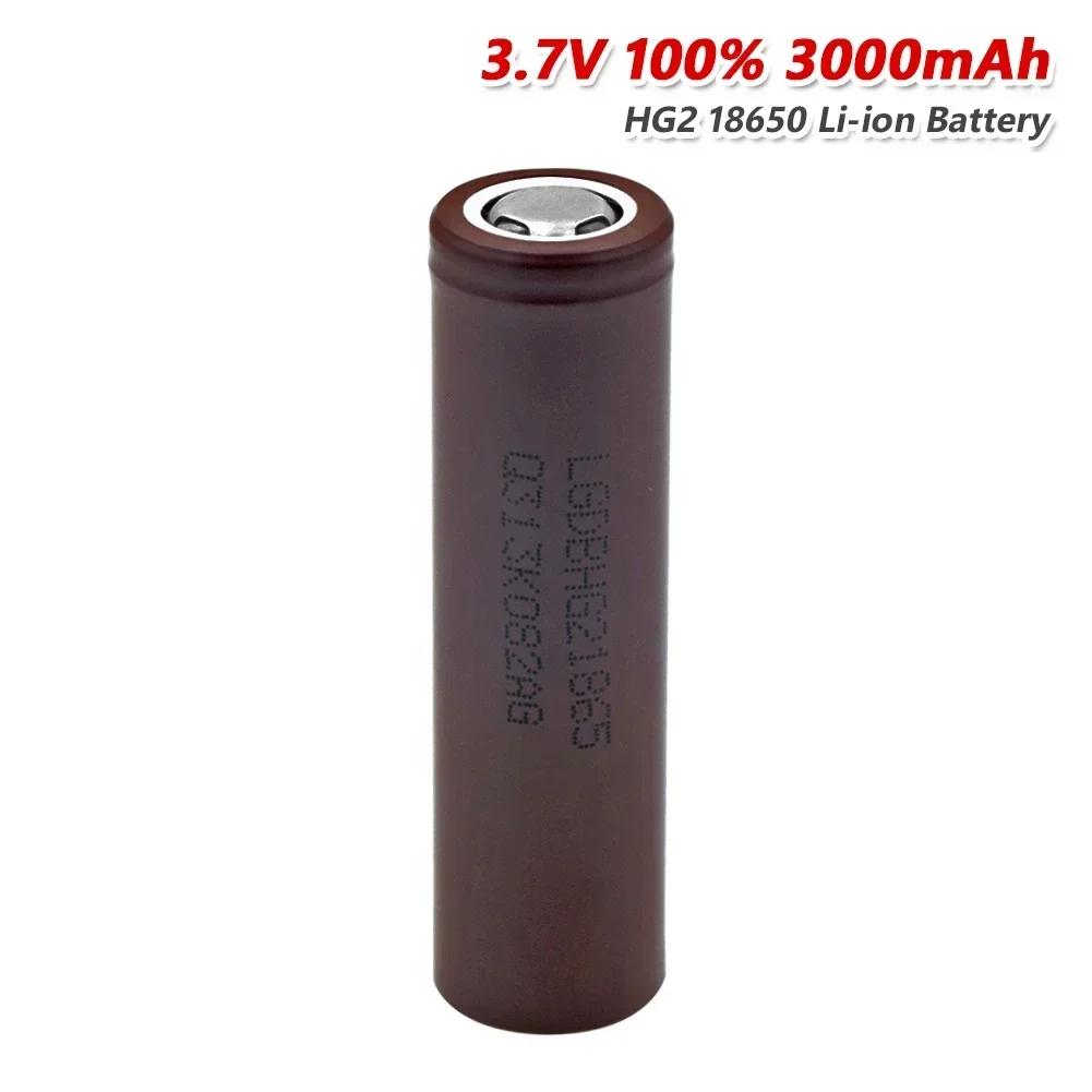 100% Original HG2 18650 3000mAh battery 18650 hg2 3.6V discharge 20A dedicated For hg2 Power Rechargeable battery+ charger: Gold