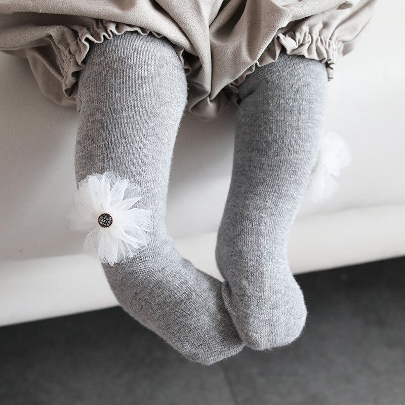 0-6 år gammel 5 farver strømpebukser blomster søde piger børn strømpebukser efterår og vinter leggings komfort